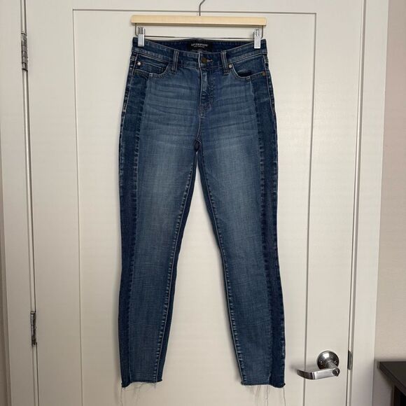 Liverpool Skinny  Jeans Womens Size 28 Blue Ankle Raw Hem Denim Stretch - Picture 1 of 11